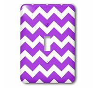3DROSE llc. Lsp 179682 _ 1 viola e bianco ZIG zag chevron modello. Elegante UVA Plum zigzags-single interruttore a levetta, multicolore