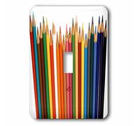 3dRose LLC. lsp_181604_1 - Primo piano di pastelli o matite colorate, interruttore a levetta, multicolore
