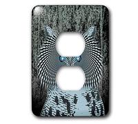 3dRose LLC lsp_18428_6 Azione Gufo Creativo All'Attenzione nella Foresta Durante Una Caccia Di Notte Per Cibo 2 Presa Copertura