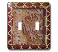 3dRose LLC lsp_18876_2 - Doppio interruttore a levetta, motivo: libellule Thinking of You, colore: Rosso