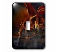 3dRose LLC. lsp_201075_1 Un drago attacca una città nella notte, interruttore a levetta, multicolore