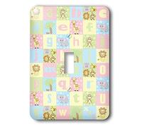 3DROSE LLC Lsp 20358 _ 1 Baby Jungle Animals alphabet Print - singolo interruttore a levetta