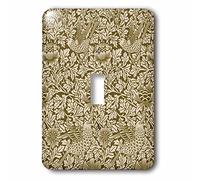 3dRose LLC. lsp_219021_1 Pretty William Morris Bird And Anemone Chintz Brown - Interruttore a levetta singolo, multicolore