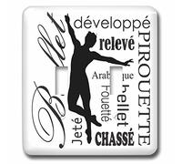 3dRose LLC. lsp_219659_2 - Parole e terminologia per balletto, doppio interruttore a levetta, multicolore