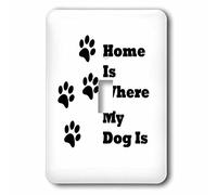 3dRose LLC. lsp_223407_1 - Immagine della casa è dove il mio cane è con impronte di zampe, interruttore a levetta, multicolore