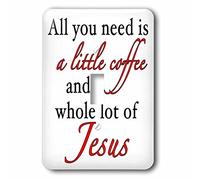 3dRose LLC. lsp_223905_1 All You Need is A Little Coffee an A whole lot of Jesus Red - Interruttore a levetta singolo, multicolore