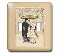 3dRose LLC. lsp_224338_2 - Immagine di due signore sotto l'ombrello nella neve, doppio interruttore a levetta, multicolore