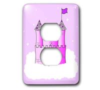 3DROSE LLC Lsp 24630 _ 6 rosa e viola principessa castello tra le nuvole, 2 tappo di scarico copertura