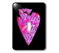 3dRose LLC lsp_27675_1 Surreale Sci Fi Rosa e Viola Alieno Cuore Pianeta Galleggiante su uno sfondo nero, Interruttore Singolo