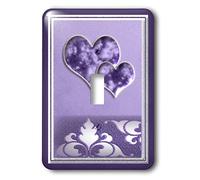 3dRose LLC lsp_40305_1 - Interruttore a levetta singolo con due cuori viola