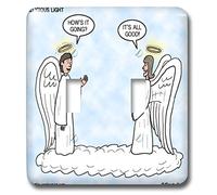 3DROSE llc. Lsp 4770 _ 2 angeli celeste domanda e answer-its all good-double interruttore a levetta, multicolore