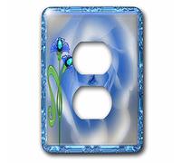 3dRose LLC lsp_52207_6 - Bellissimo sfondo rosa pastello con rose, circondato da una gemma come cornice e fiore 2 tappi di uscita