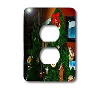 3dRose LLC lsp_52611_6 Un albero di Natale fatto in una finitura affresco con il Salvatore Gesù Cristo in una corona sulla parte superiore in uno specchio 2 tappi di uscita