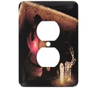 3dRose LLC lsp_52622_6 A Yard Blow Up of Santa Claus Waving and Some Deer Illuminated in The Yard 2 Plug Outlet Cover