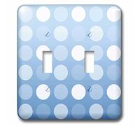 3dRose LLC lsp_59018_2 Fun Aqua and White Big Dots, Whimsical Art, Kids Décor, Doppio interruttore a levetta