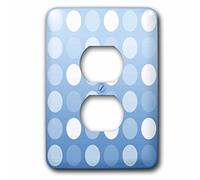3dRose LLC lsp_59018_6 Fun Aqua and White Big Dots, Whimsical Art, Kids Décor, 2 Plug Outlet Cover