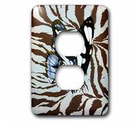 3dRose LLC lsp_60481_6 Blu N Marrone Farfalla Su Giraffa 2 Spine Copertura Presa