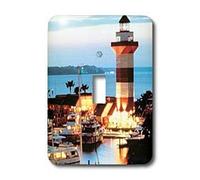 3dRose LLC lsp_61725_1 - Interruttore singolo a levetta per faro Harbour Town At Hilton Head Island At Dusk