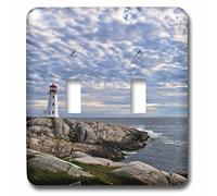 3DROSE llc. Lsp 72927 _ 2 Lighthouse in Peggys cove, Nova scotia-cn07 bba0022-bill bachmann-double interruttore a levetta, multicolore