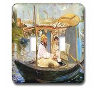 3dRose LLC lsp_80496_2 Monet dipinto nella sua barca da Manet doppio interruttore a levetta