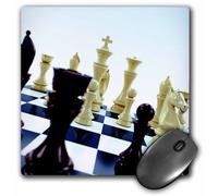 3dRose LLC Mauspad, Schachbrett mit verschiedenen Schachfiguren, 20,3 x 20,3 x 0,63 cm, Konzept (mp_155003_1)