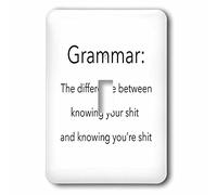 3dRose lsp_107347_1 - Interruttore a levetta, grammatica la differenza tra conoscere la tua merda e sapere che sei merda