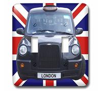 3DROSE Lsp 113050 2 London taxi nero su sfondo bandiera inglese Union Jack Regno Unito gran Bretagna Regno Unito da viaggio doppio interruttore a levetta