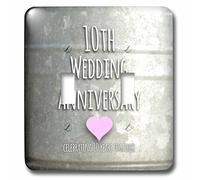 3DROSE Lsp 154441 _ 2 ° anniversario di matrimonio regalo di latta Celebrating 10 years together decimo anniversario dieci anni interruttore della luce