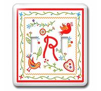 3dRose lsp_160690_2 Lettera R Monogramma e design Inpired by Portuguese Love Fazzoletti Tradition - Doppio interruttore a levetta