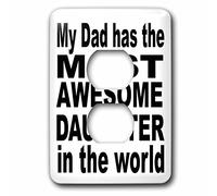 3dRose lsp_161148_6 My Dad has The Most Awesome Daughter In The World, 2 tappi di protezione, multicolore