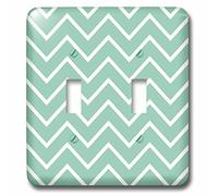 3DROSE Lsp 164667 _ 2 chic Girly Mint and White zigzag chevron doppio interruttore a levetta