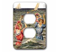 3dRose lsp_170829_6 - Cappotti da bagno vittoriani con 2 spine per giocare a palla nell'oceano