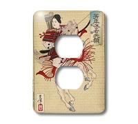 3dRose lsp_171641_6 Immagine del guerriero giapponese colorato su cavallo con coperchio interruttore della luce giapponese