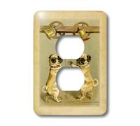 3dRose lsp_171745_6 Immagine di 2 cuccioli di carlino Welcome in The New Year in This Victorian Card Light Switch Cover