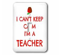 3dRose LSP_172349_1"I Cant Keep Calm Im A Teacher, Rosso, Apple Interruttore singolo