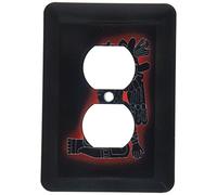 3dRose lsp_174589_6 Immagine dell'icona messicana in rosso e nero 2 prese di copertura