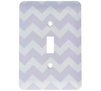 3DROSE Lsp 179683 _ 1 lilla viola e bianco ZIG zag chevron pattern Light Lavender Zigzags interruttore della luce