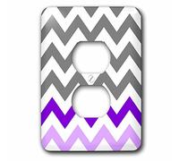3DROSE Lsp 179808 _ 6 Charcoal Grey chevron con viola ZIG zag Accent Gray zigzag modello interruttore della luce