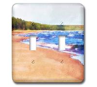 3dRose lsp_18167_2 Colori dell'acqua da una fotografia del Lago Superiore nell'interruttore a levetta della penisola superiore del Michigan