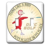 3dRose lsp_19246_2 Think Like A Bird 1 Red Bird Lanciare Frisbee Disc Golf Putter Doppio interruttore a levetta