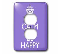 3dRose lsp_202944_6 Keep Calm And Be Happy, lavanda, 2 prese