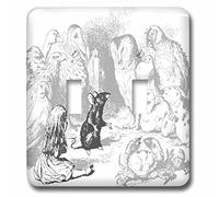 3DROSE Lsp 204175 _ 2 stampa del mouse Talks to Birds Alice Wonderland doppio interruttore a levetta, multicolore