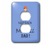 3dRose lsp_210358_6 I Cant Keep Calm Im A Baseball Papà. Blu. dicendo. - 2 Plug Outlet Cover