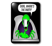 3dRose Lsp_25031_1 Aliens and Ufos Alien Party 1 On Black Interruttore a levetta singola