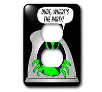 3dRose lsp_25031_6 Aliens and Ufos Alien Party 1 On Nero 2 Presa Cover