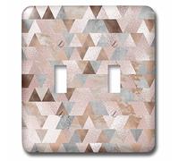 3dRose LSP_272814_2 Immagine di Astratto Trendy Geometrico Rame Marmo Oro Rosa Triangolo Modello Interruttore A Levetta, Misto
