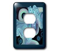 3dRose lsp_27621_6 Abstract Blue Sea Foam Onde e conchiglie su sfondo blu, copertura uscita 2 spine