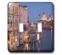 3dRose lsp_277553_2 Notte sopra gli edifici lungo il Canal Grande, Venezia, Veneto, Italia Interruttore a levetta misto