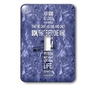 3dRose lsp_29088_1 Giovanni 3 16 versi della Bibbia a forma di croce con stampa granito riflesso, Su Blu Grigio Blu