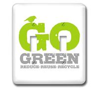 3dRose lsp_30032_2 Go Green Ridurre il riutilizzo del riciclaggio doppio interruttore a levetta
